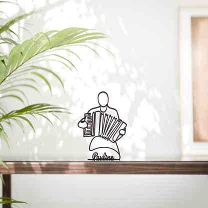 Accordion Player - Customized Line Art Figure