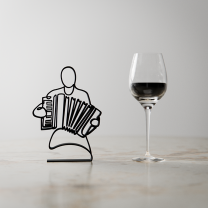 Accordion Player - Customized Line Art Figure