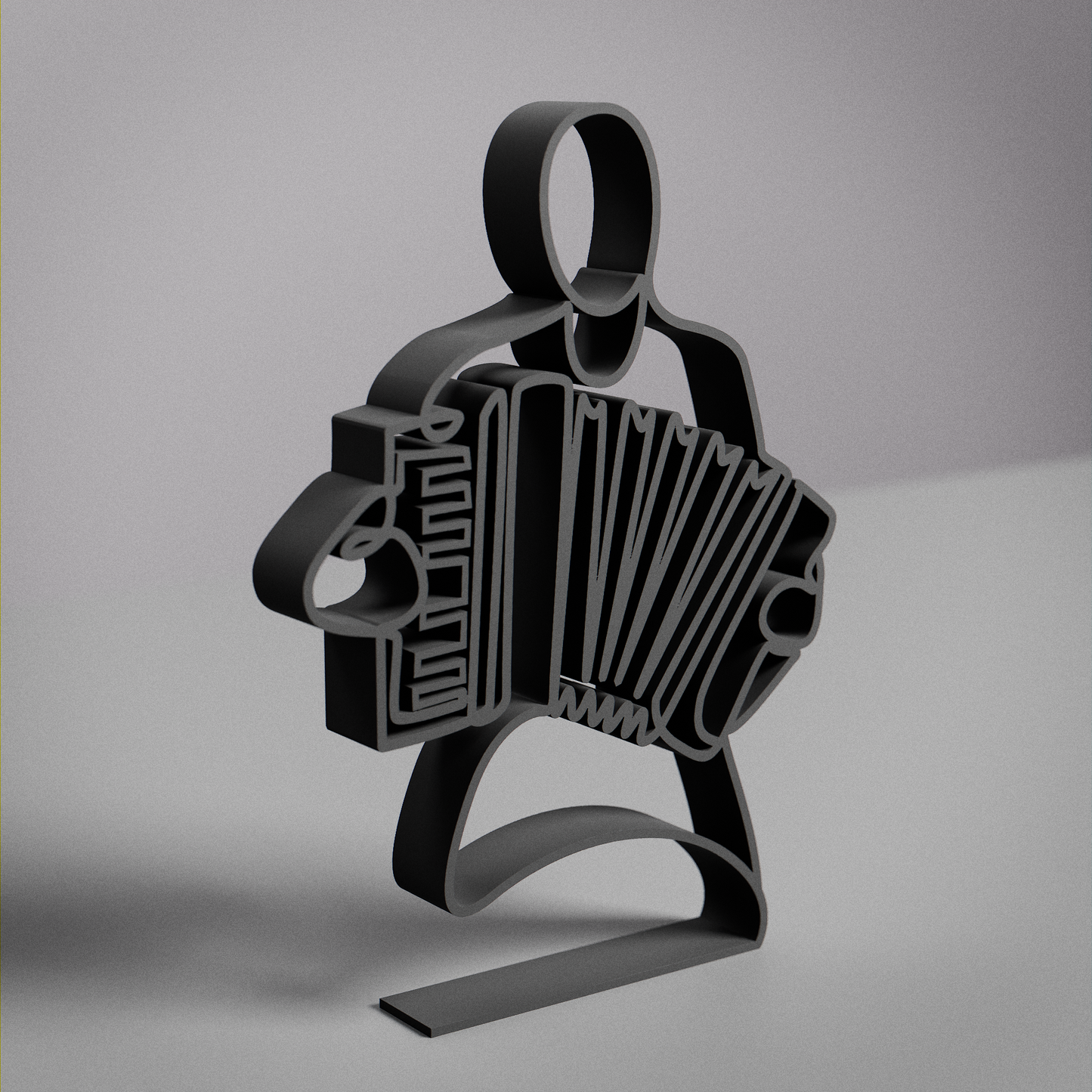 Accordion Player - Customized Line Art Figure