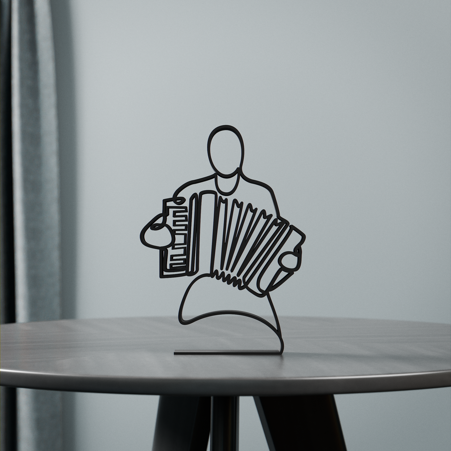 Accordion Player - Customized Line Art Figure