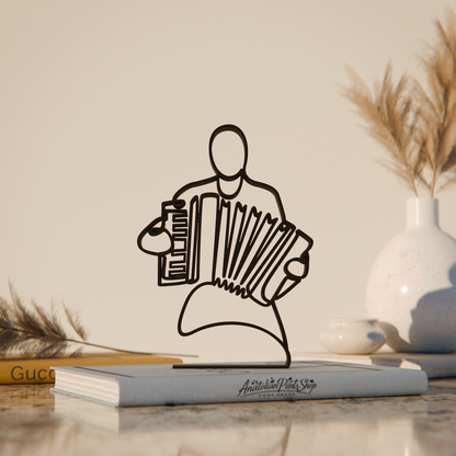 Accordion Player - Customized Line Art Figure