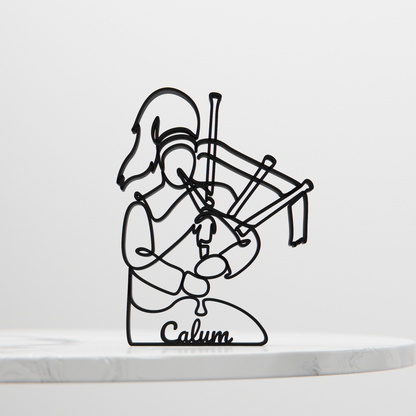 Bagpipe Player - Customized Line Art Figure