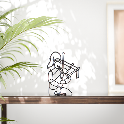 Bagpipe Player - Customized Line Art Figure