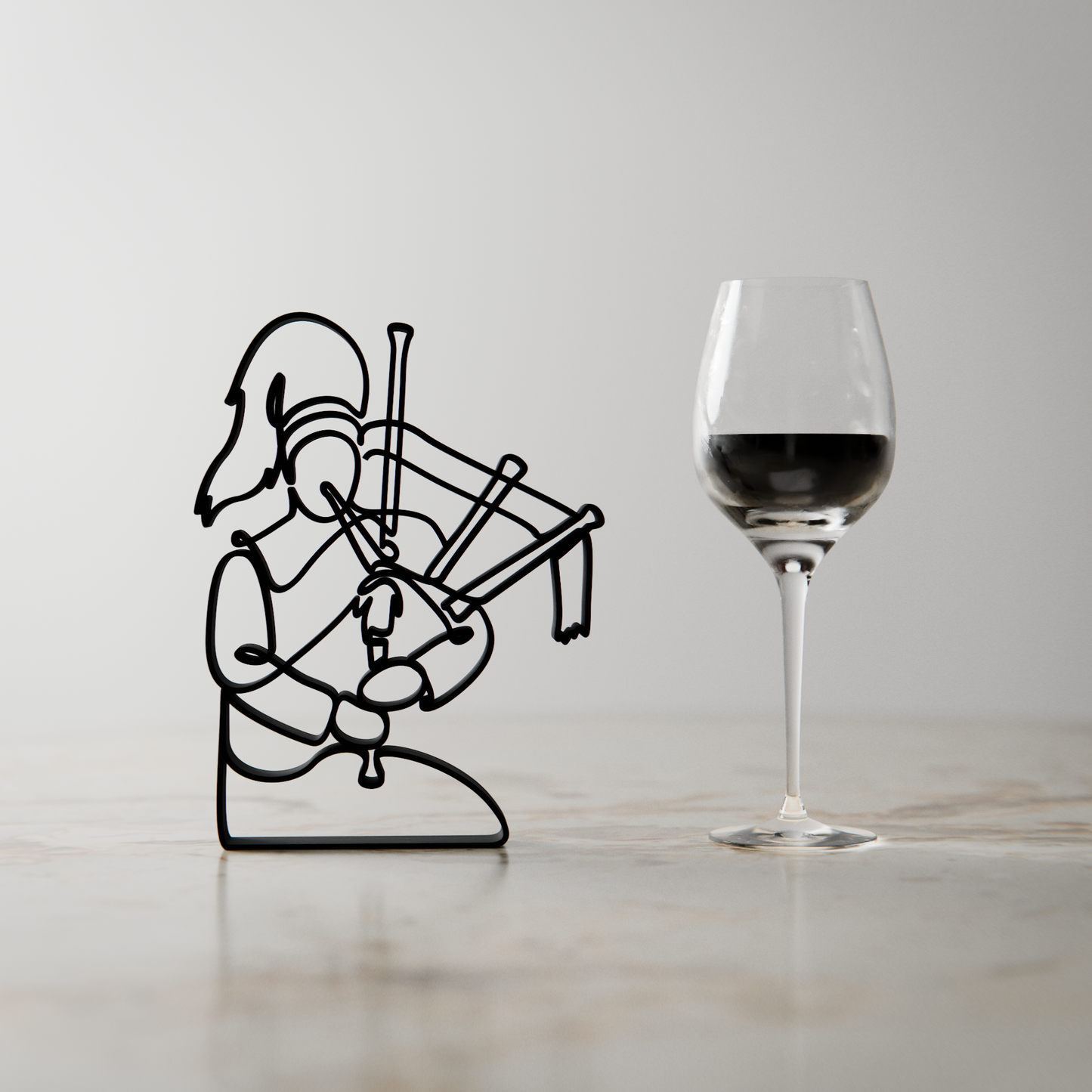 Bagpipe Player - Customized Line Art Figure