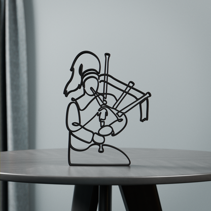 Bagpipe Player - Customized Line Art Figure