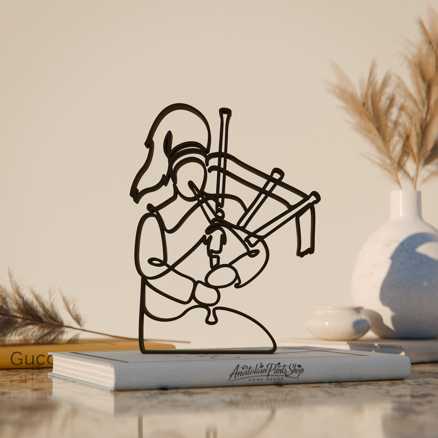 Bagpipe Player - Customized Line Art Figure