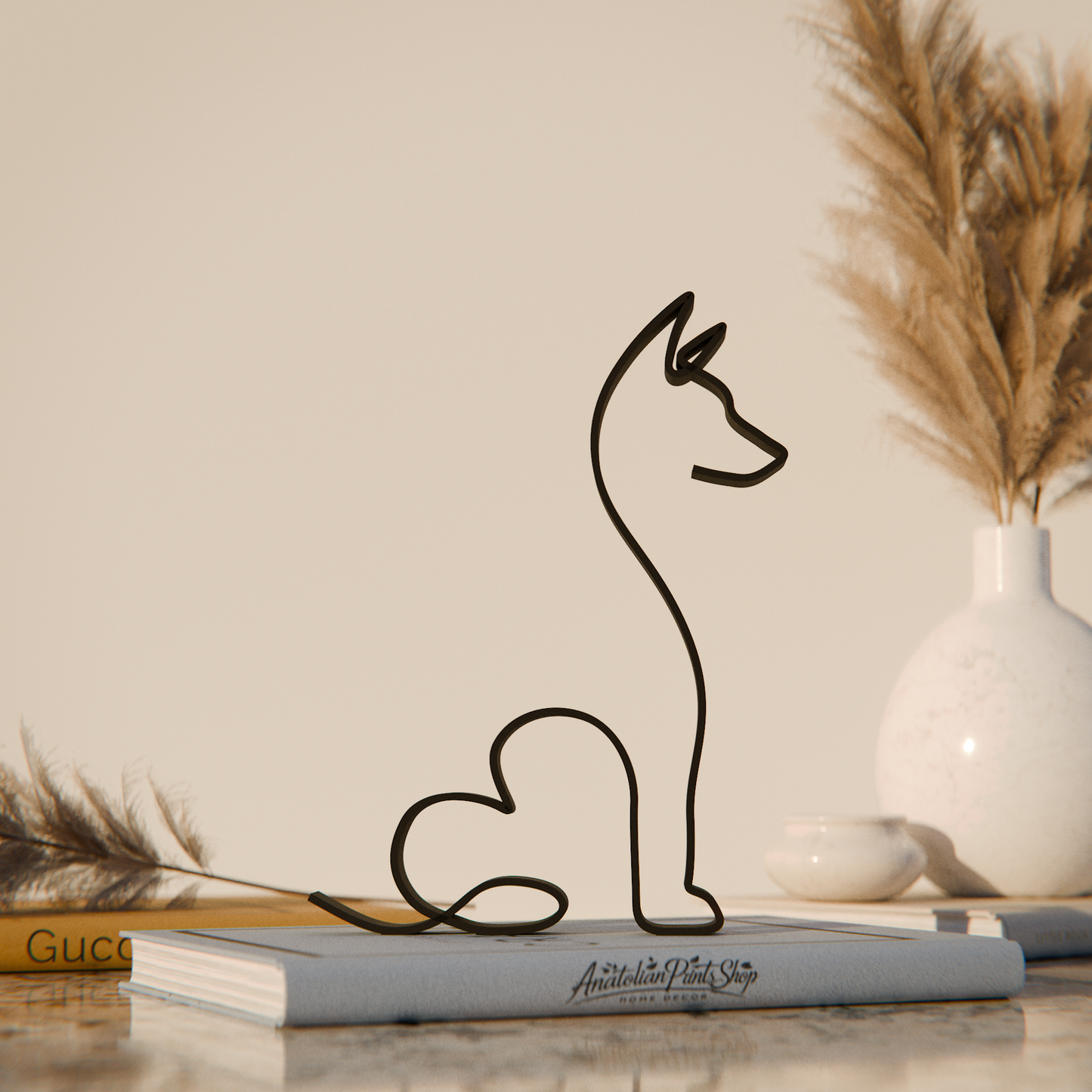 Basenji  - Line Art Figure