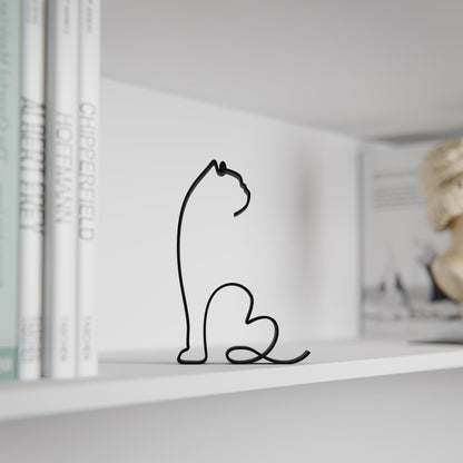 Exotic Shorthair Cat - Line Art Figure