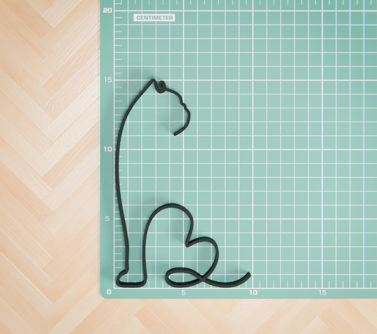 Exotic Shorthair Cat - Line Art Figure