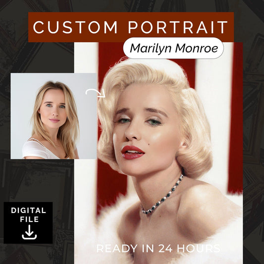 Anatolian HandsCustomized MARILYN MONROE Portrait from Photo, Turn Me Into a Marilyn Monroe Portrait | Custom Portrait Gift | Digital Download