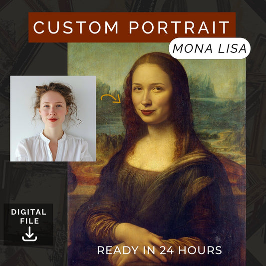 Anatolian HandsCustomized MONA LISA Portrait from Photo, Turn Me Into a Mona Lisa Painting | Custom Portrait Gift | Valentines Day Gift | Digital Download