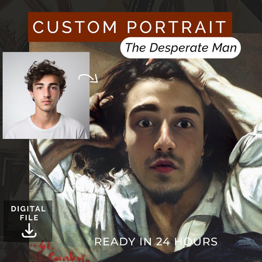 Anatolian HandsCustomized The Desperate Man from Photo, Turn Me Into a Gustave Courbet Painting | Custom Portrait Gift | Valentines Day| Digital Download