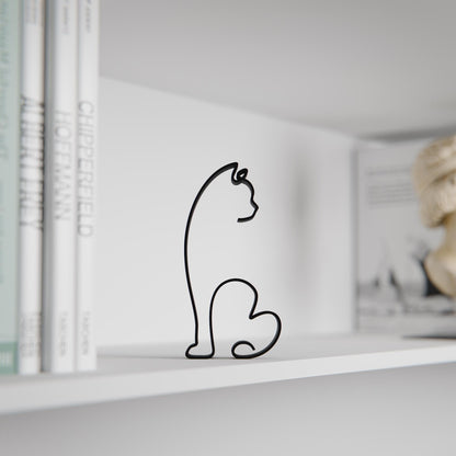 Manx Shorthair Cat - Line Art Figure