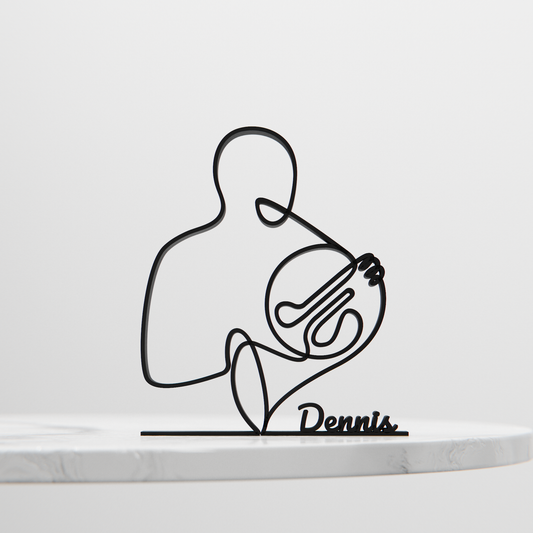 French Horn Player - Customized Line Art Figure