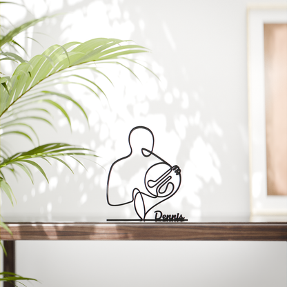 French Horn Player - Customized Line Art Figure