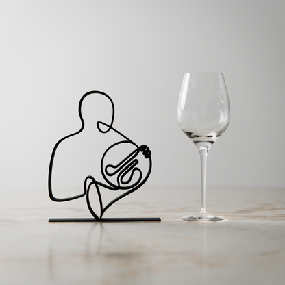 French Horn Player - Customized Line Art Figure