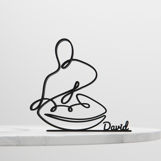 Handpan Hang Drummer - Customized Line Art Figure