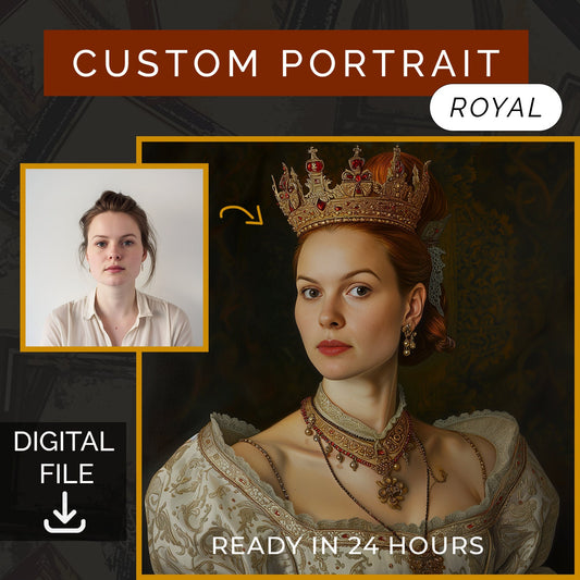 Customized Royal Portrait from Photo, Turn Me Into a Royal Painting | Custom Portrait Gift | Valentines Day Gift |  Digital Download