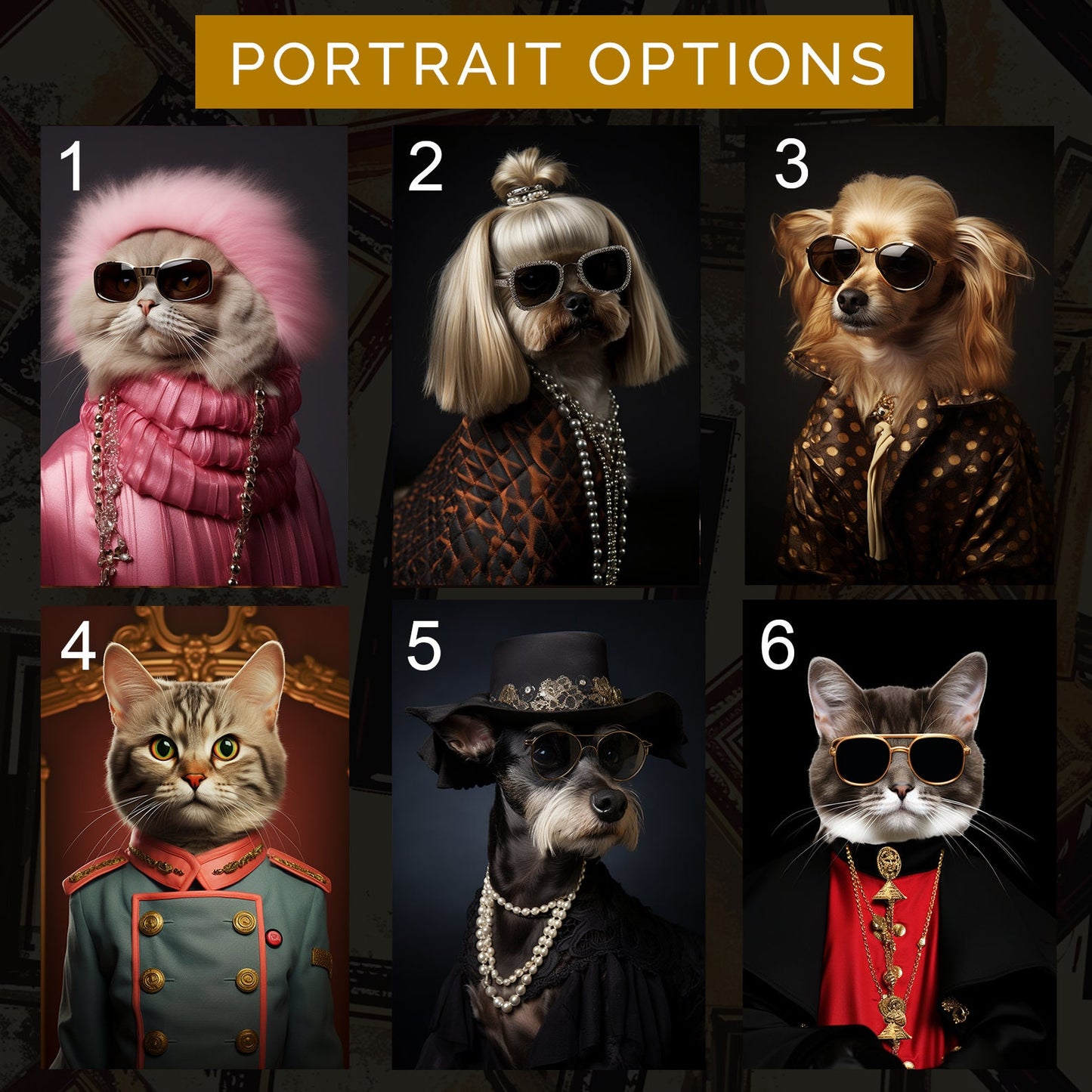 Customized FASHION PET Portraits from Photo, Turn Your Pet Into a Supermodel | Custom Portrait Gift | Valentines Day Gift | Digital Download