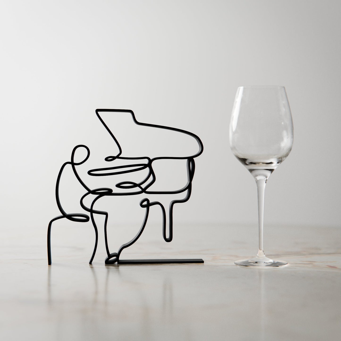 Pianist - Customized Line Art Figure