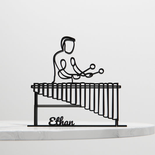 Marimba Player - Customized Line Art Figure