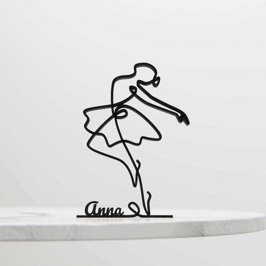 Ballerina - Customized Line Art Figure