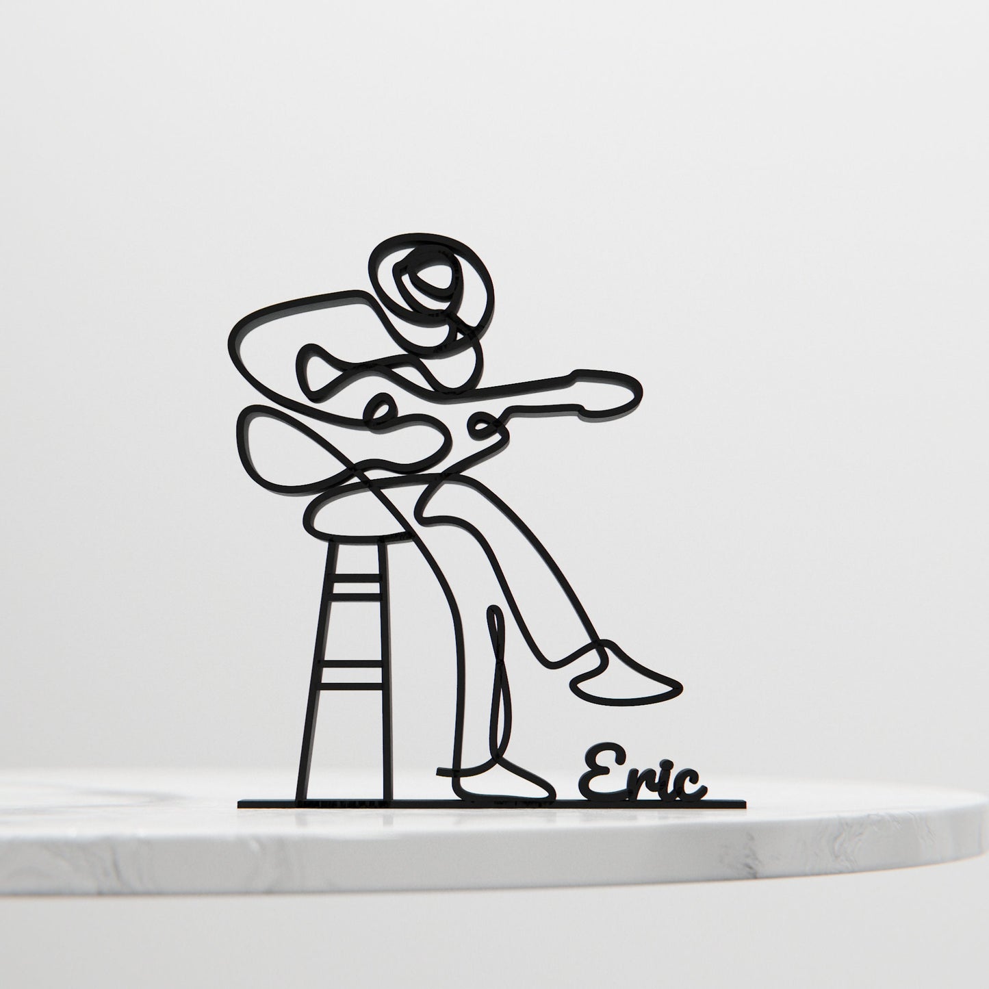 Acoustic Guitarist - Customized Line Art Figure