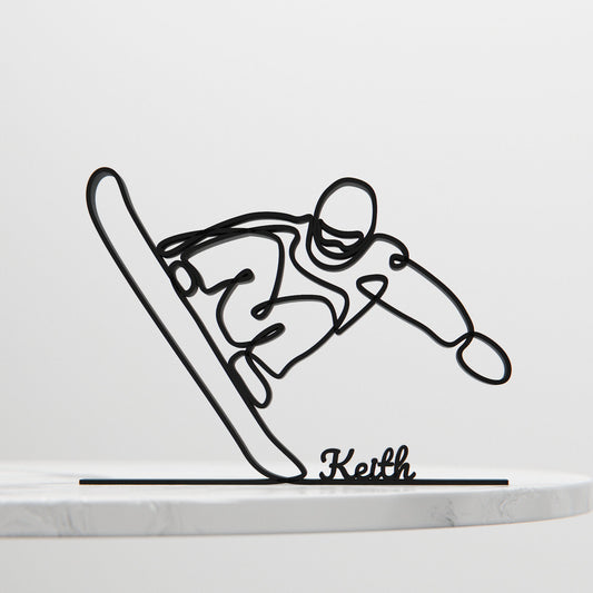 Snowboarder - Customized Line Art Figure