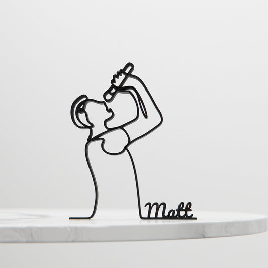 Male Vocalist - Customized Line Art Figure