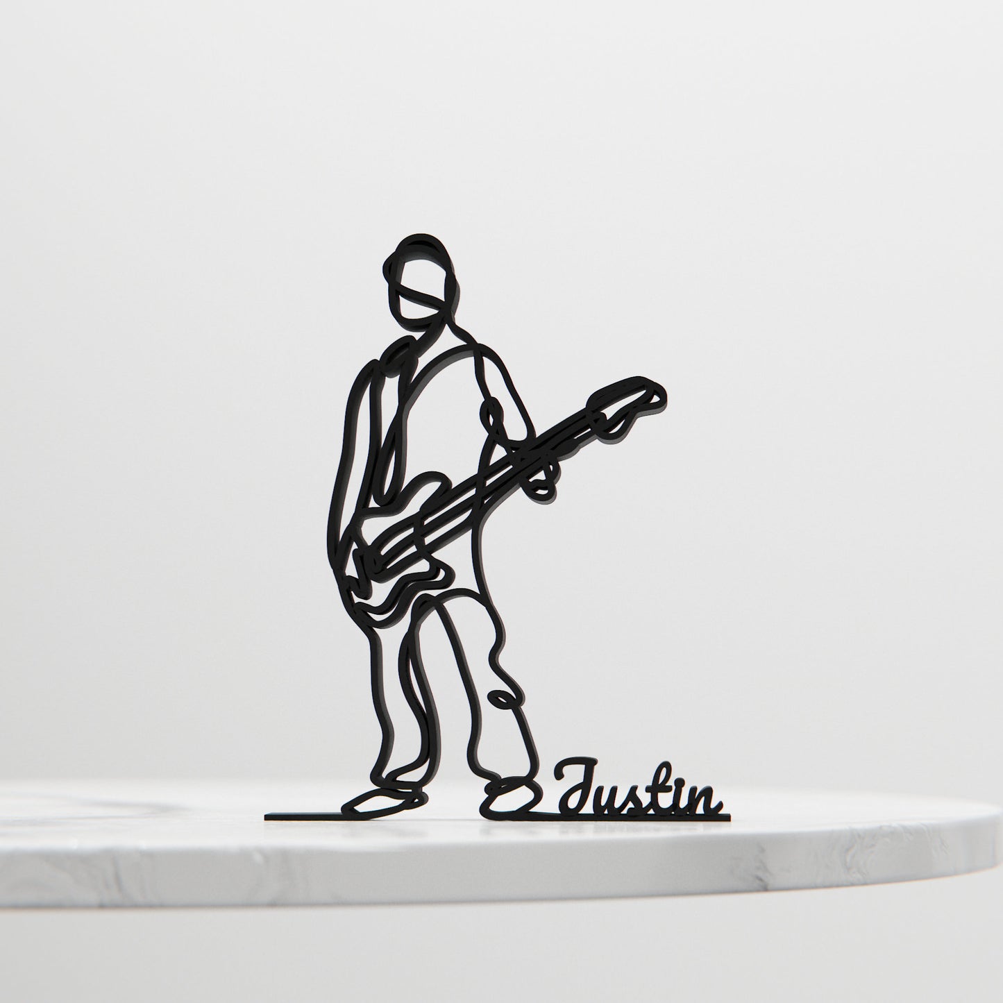 Bass Guitarist - Customized Line Art Figure