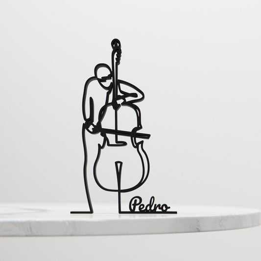 Contrabass Player - Customized Line Art Figure