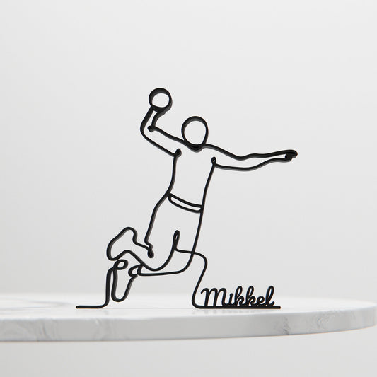 Handball Player - Customized Line Art Figure