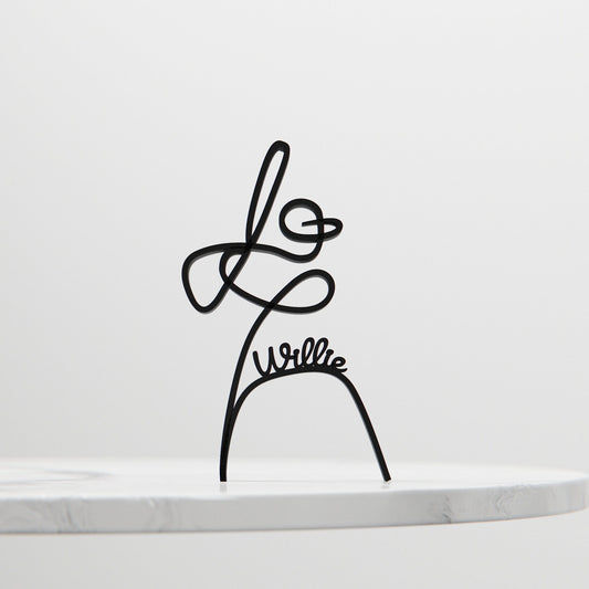 Baseball Player - Customized Line Art Figure