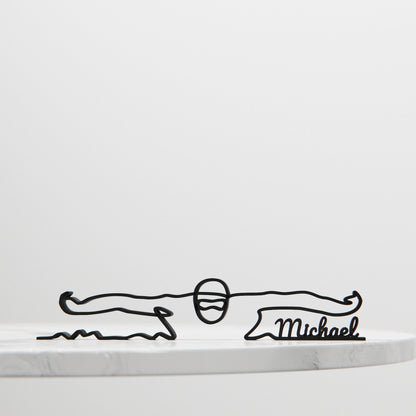 Swimmer - Customized Line Art Figure