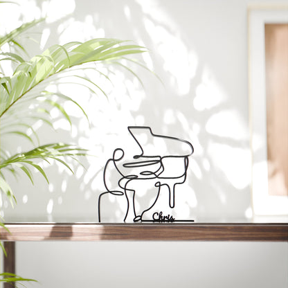 Pianist - Customized Line Art Figure