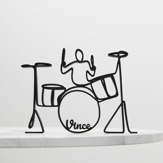 Drummer - Customized Line Art Figure