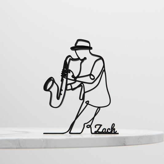 Saxophonist - Customized Line Art Figure