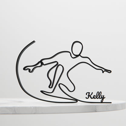 Surfer - Customized Line Art Figure