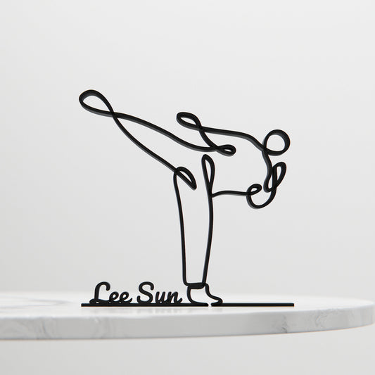 Taekwondo Practitioner - Customized Line Art Figure