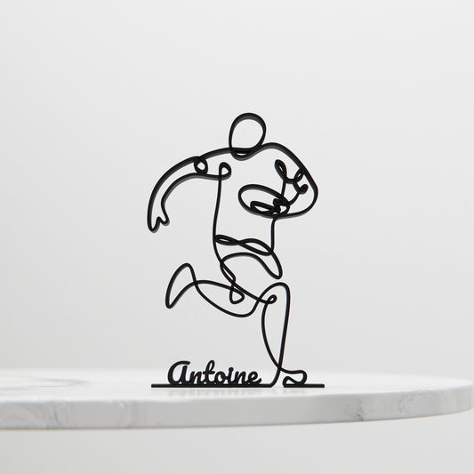 Rugby Player - Customized One-Line Figure