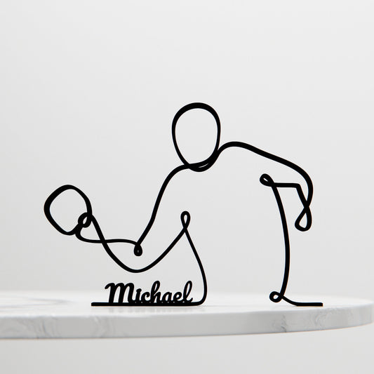 Table Tennis Player - Customized Line Art Figure