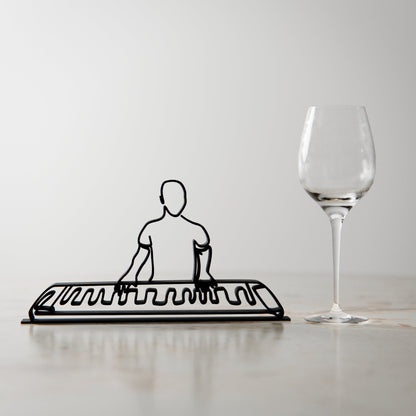 Keyboard Player - Customized Line Art Figure