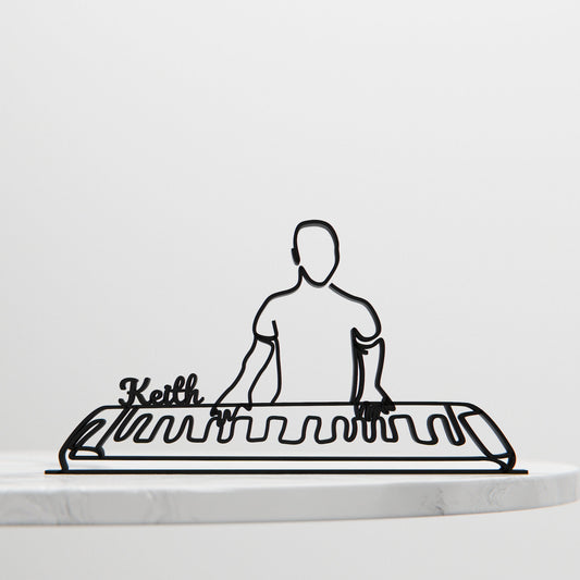 Keyboard Player - Customized Line Art Figure