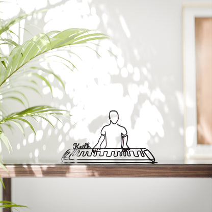 Keyboard Player - Customized Line Art Figure