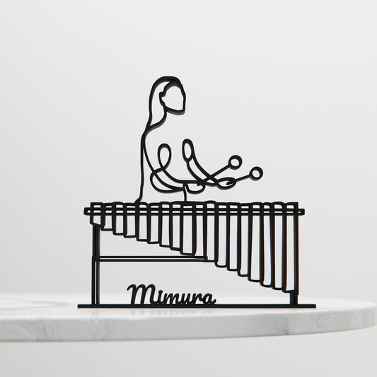 Female Marimba Player - Customized Line Art Figure