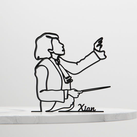 Female Conductor - Customized Line Art Figure