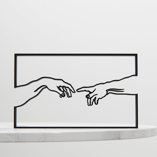 The Creation of Adam - Line Art Figure