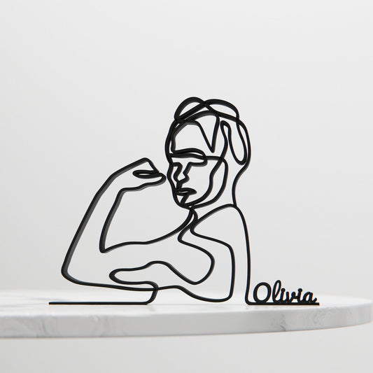 Feminist/We Can Do It - Customized Line Art Figure