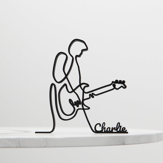 Electric Guitarist - Customized Line Art Figure