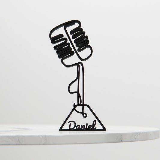 Microphone - Customized Line Art Figure